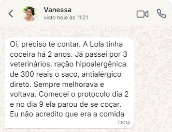 Depoimento da Vanessa no WhatsApp