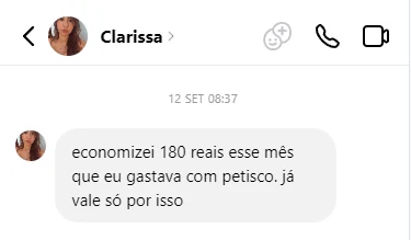 Mensagem da Clarissa no Instagram