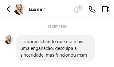 Mensagem da Luana no Instagram