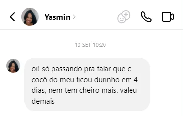 Mensagem da Yasmin no Instagram