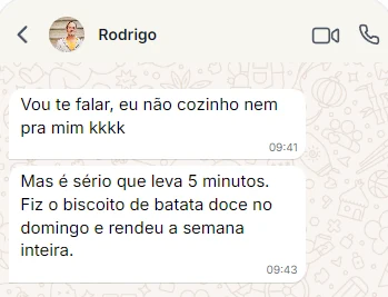 Depoimento do Rodrigo no WhatsApp